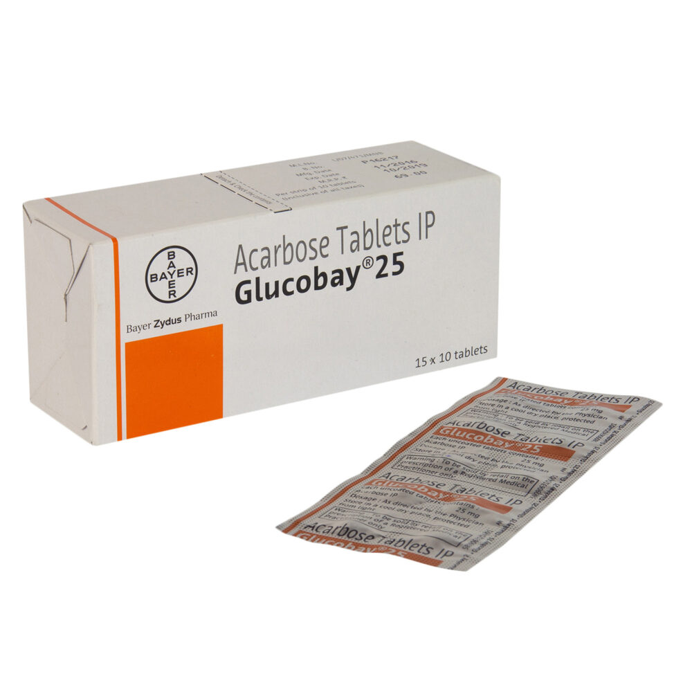 Glucobay 25mg trực tuyến | Acarbose | Tiểu đường | Kiểm soát lượng đường trong máu